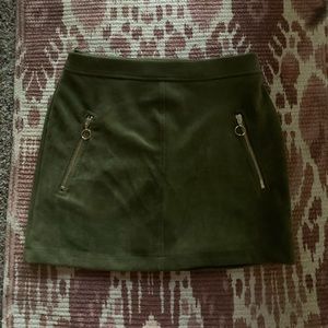 Army green mini skirt